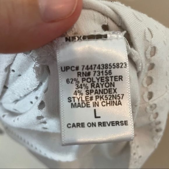 PL Movement Women's Petite Large White Eyelet Tank Top‎ - Picture 7 of 8